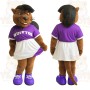 Brown Purple Cheerleader Otter Mascot Costume