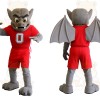 Gray Red Winged Gargoyle Mascot Costume