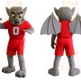 Gray Red Winged Gargoyle Mascot Costume