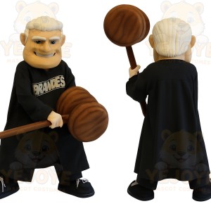Black White Brown Judge Mascot Costume