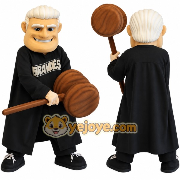 Black White Brown Judge Mascot Costume