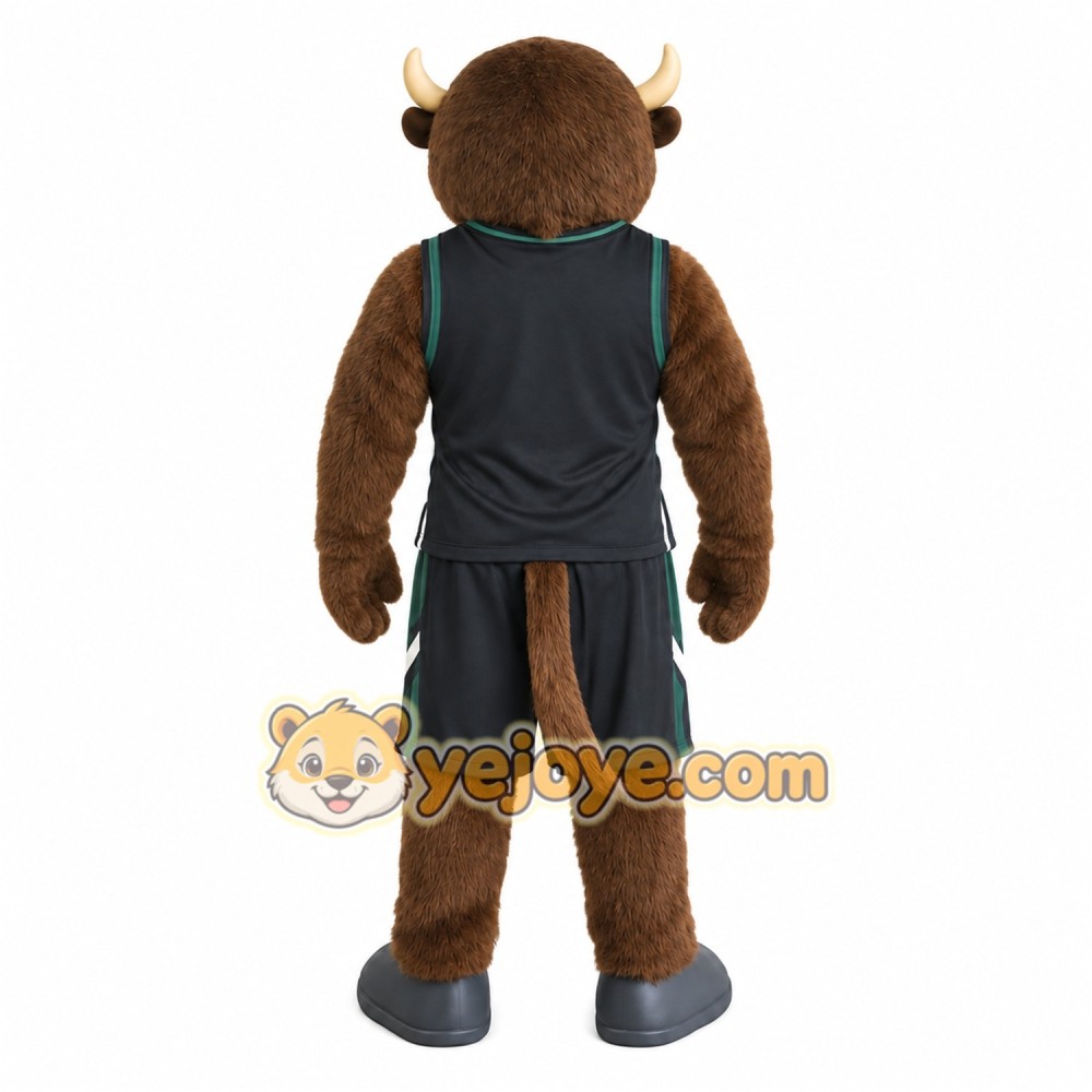 Brown Black Bison Mascot Costume Brown Black Bison Mascot Costume
