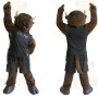 Brown Black Bison Mascot Costume