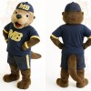 Brown Navy Yellow Otter Mascot Costume