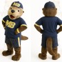 Brown Navy Yellow Otter Mascot Costume