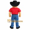 Black Hat Red Blue Cowboy Mascot Costume Black Hat Red Blue Cowboy Mascot Costume