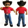 Black Hat Red Blue Cowboy Mascot Costume