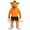 Brown Camel With Orange Shirt Mascot Costume Brown Camel With Orange Shirt Mascot Costume