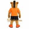 Brown Camel With Orange Shirt Mascot Costume Brown Camel With Orange Shirt Mascot Costume