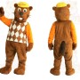 Brown Yellow Orange Beaver Mascot Costume