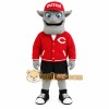 Red Gray Black Sports Troll Mascot Costume Red Gray Black Sports Troll Mascot Costume