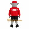 Red Gray Black Sports Troll Mascot Costume Red Gray Black Sports Troll Mascot Costume
