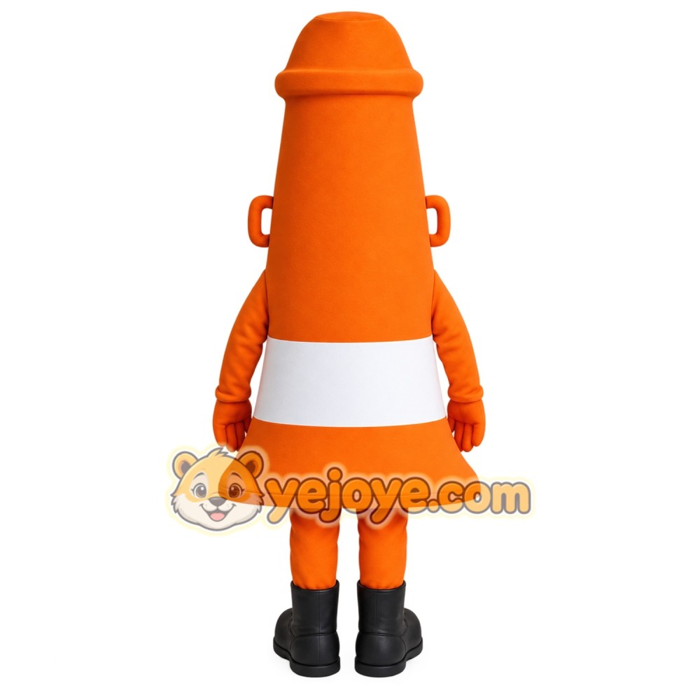 Orange White Traffic Cone Mascot Costume