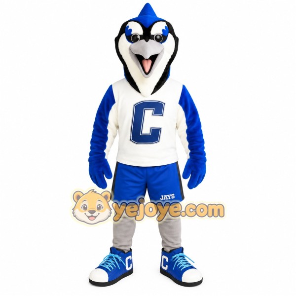 Blue White Black Blue Jay Mascot Costume