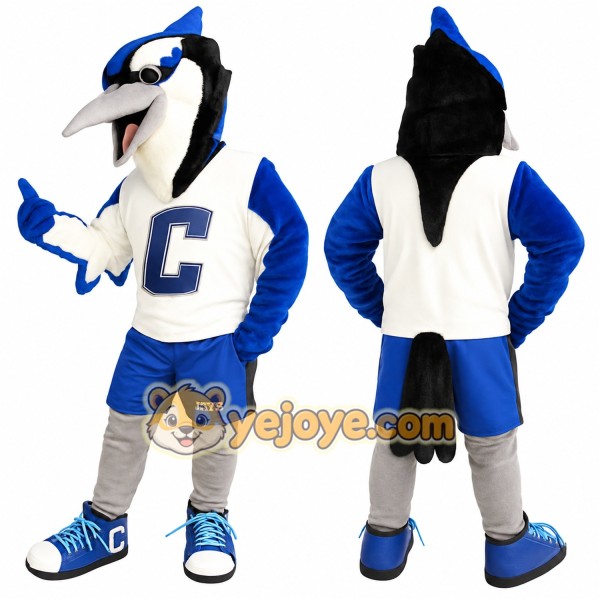 Blue White Black Blue Jay Mascot Costume