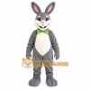 Gray White Rabbit With Green Bow Tie Mascot Costume Gray White Rabbit With Green Bow Tie Mascot Costume