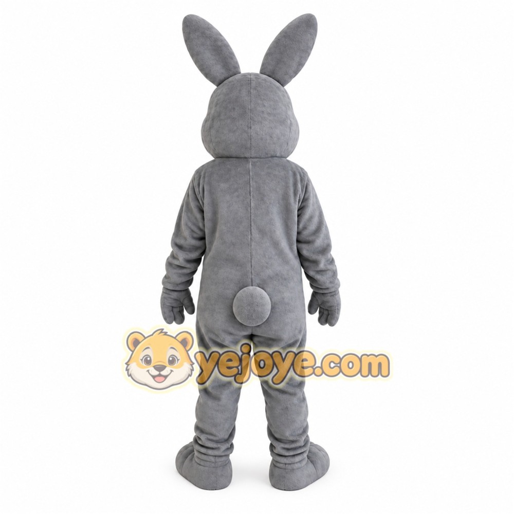 Gray White Rabbit With Green Bow Tie Mascot Costume Gray White Rabbit With Green Bow Tie Mascot Costume