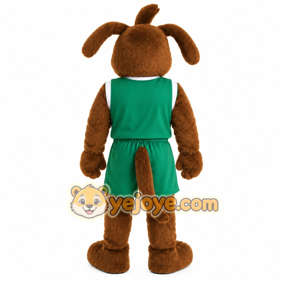 Brown Green Basketball Dog Mascot Costume