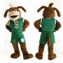 Brown Green Basketball Dog Mascot Costume