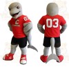 Gray Red Dolphin Mascot Costume
