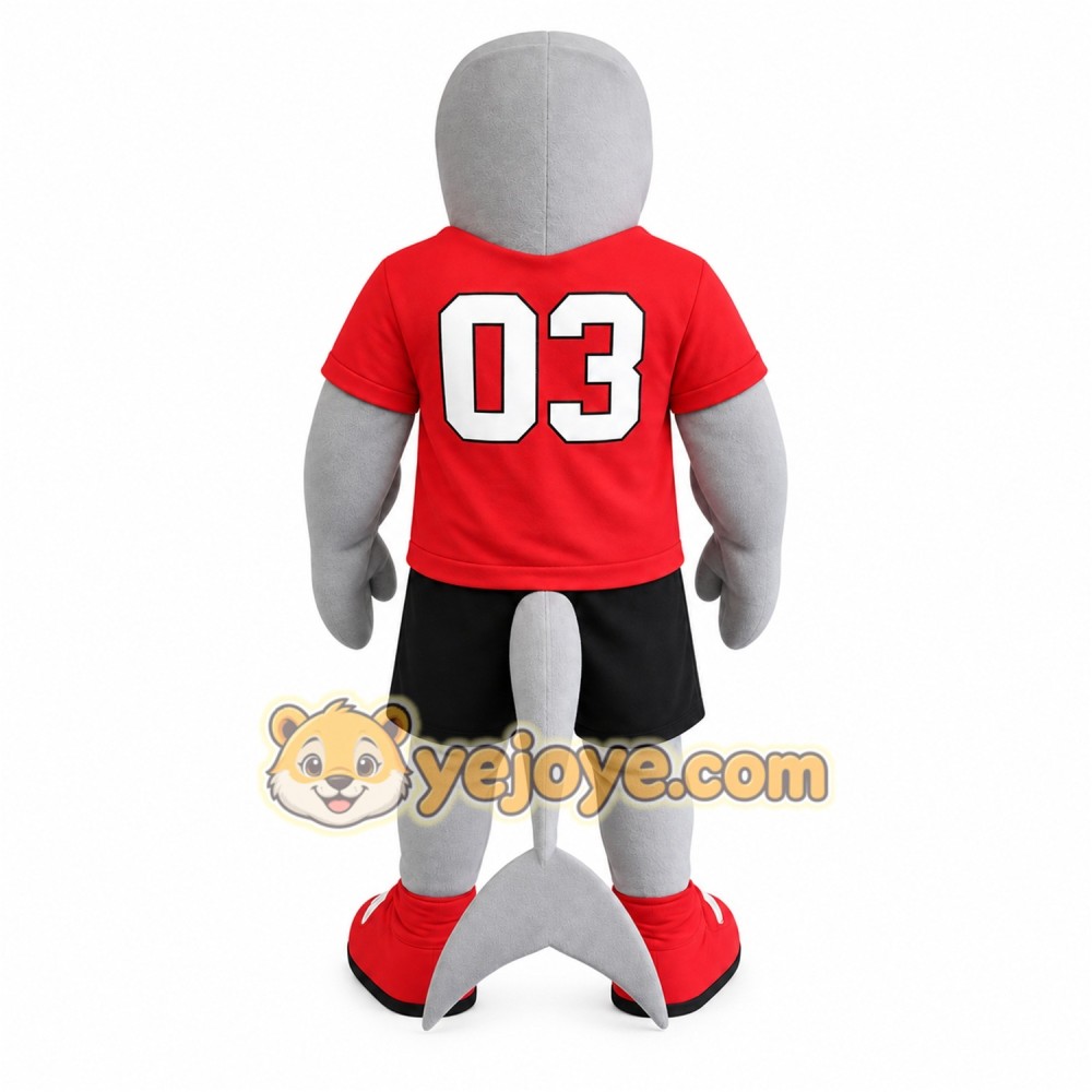 Gray Red Dolphin Mascot Costume Gray Red Dolphin Mascot Costume