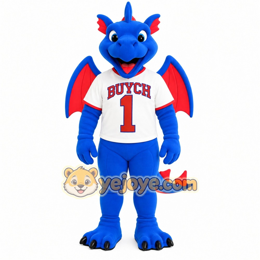 Blue Red Dragon Mascot Costume Blue Red Dragon Mascot Costume
