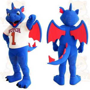 Blue Red Dragon Mascot Costume