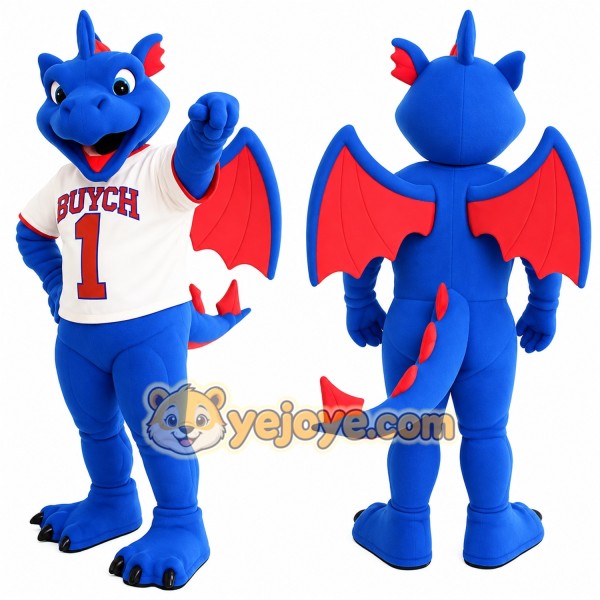 Blue Red Dragon Mascot Costume