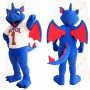 Blue Red Dragon Mascot Costume