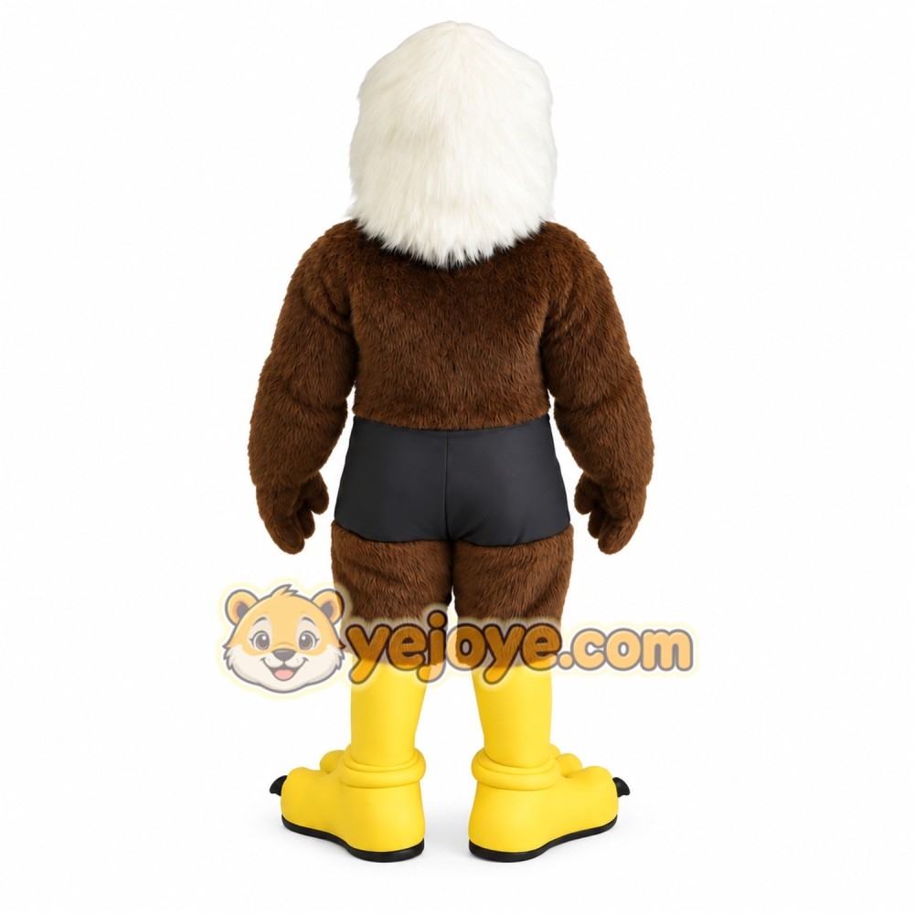 Brown White Yellow Eagle Mascot Costume Brown White Yellow Eagle Mascot Costume