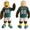 Teal White Brown Eagle Mascot Costume