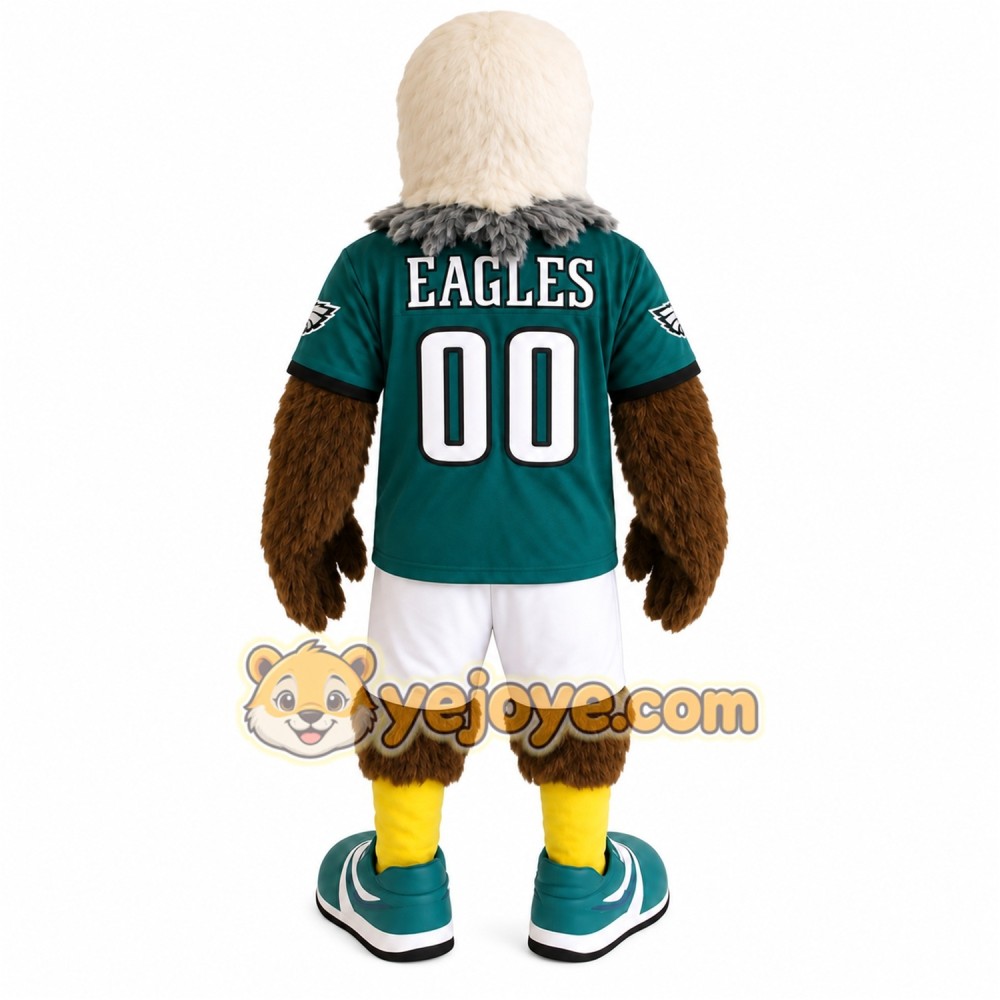 Teal White Brown Eagle Mascot Costume Teal White Brown Eagle Mascot Costume