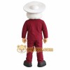 Burgundy White Old Man Mascot Costume