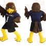 Brown Yellow Navy Falcon Mascot Costume