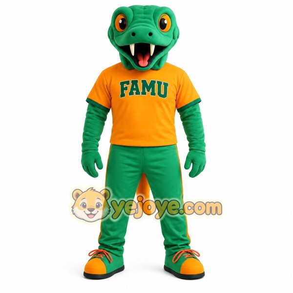 Green Orange Snake Mascot Costume Green Orange Snake Mascot Costume