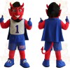 Red Blue White Devil Mascot Costume