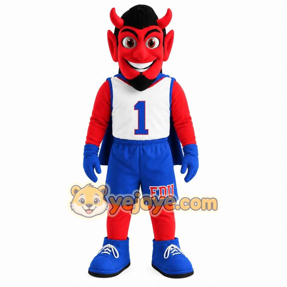Red Blue White Devil Mascot Costume