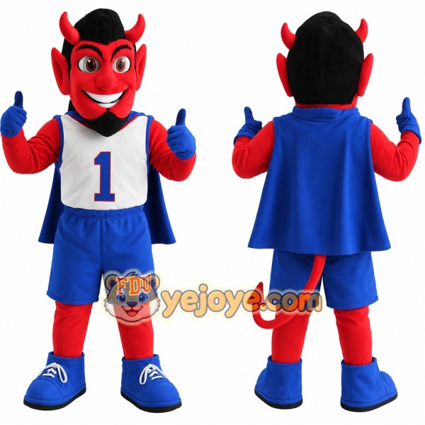 Red Blue White Devil Mascot Costume