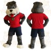 Gray White Red Navy Bulldog Mascot Costume