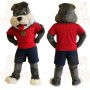 Gray White Red Navy Bulldog Mascot Costume