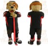 Tan Brown Black Hockey Dog Mascot Costume