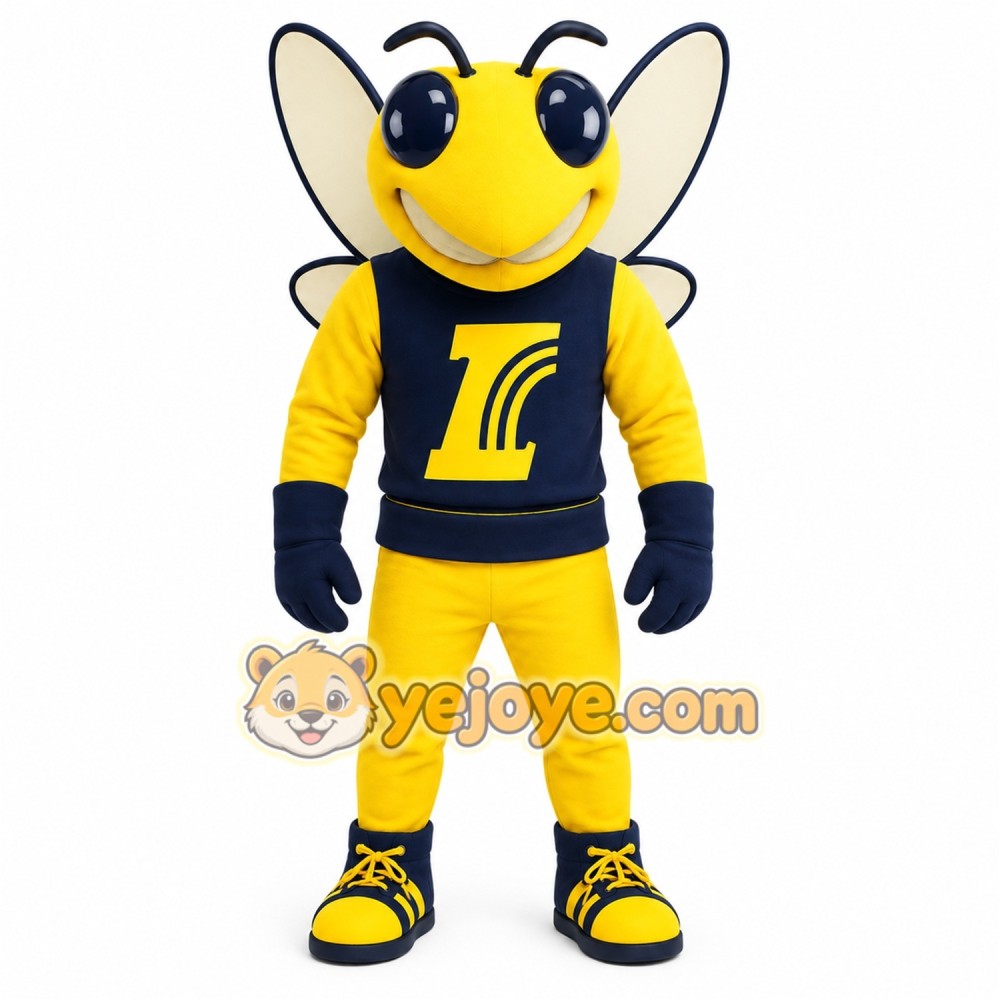 Yellow Navy Bumblebee Mascot Costume Yellow Navy Bumblebee Mascot Costume