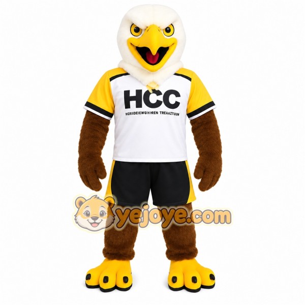 White Brown Yellow Eagle Mascot Costume