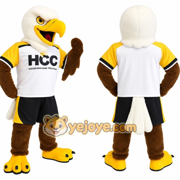 White Brown Yellow Eagle Mascot Costume