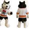 Black White Red Yellow Husky Dog Mascot Costume