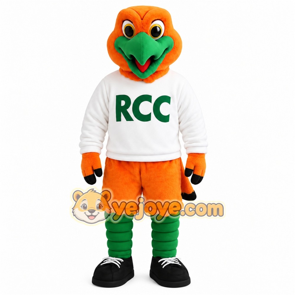 Orange Green Parrot Mascot Costume