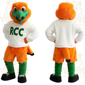 Orange Green Parrot Mascot Costume