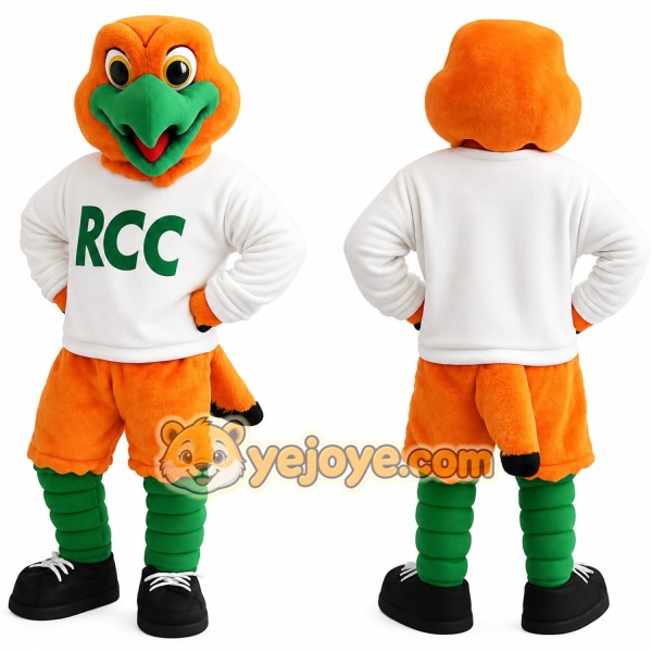 Orange Green Parrot Mascot Costume