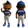 Blue Gray Baseball Player Mascot Costume