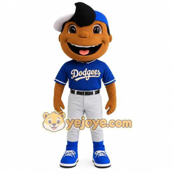 Blue Gray Baseball Player Mascot Costume
